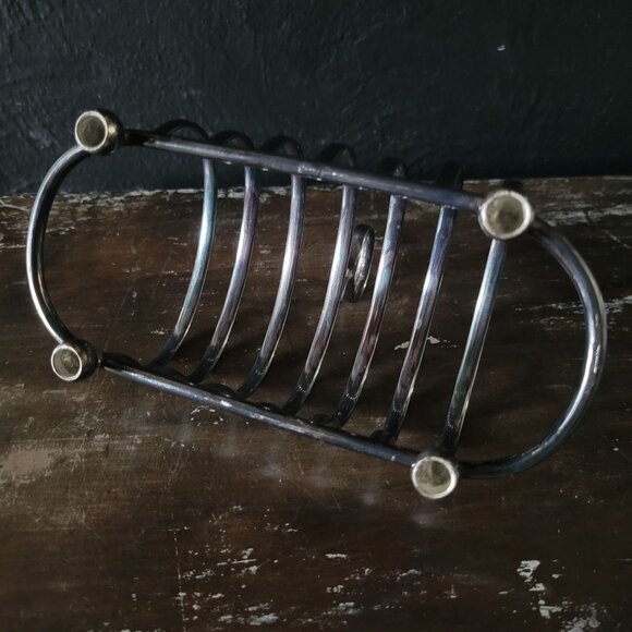 Vtg Silverplate 6 Piece Toast Rack, Toast Holder, Mail Holder, Made in England - Picture 7 of 8